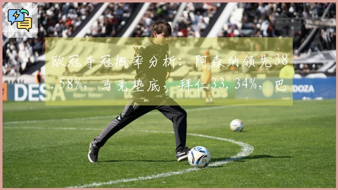 欧冠夺冠概率分析：阿森纳领先38.58%，马竞垫底，拜仁33.34%，巴黎19.1%